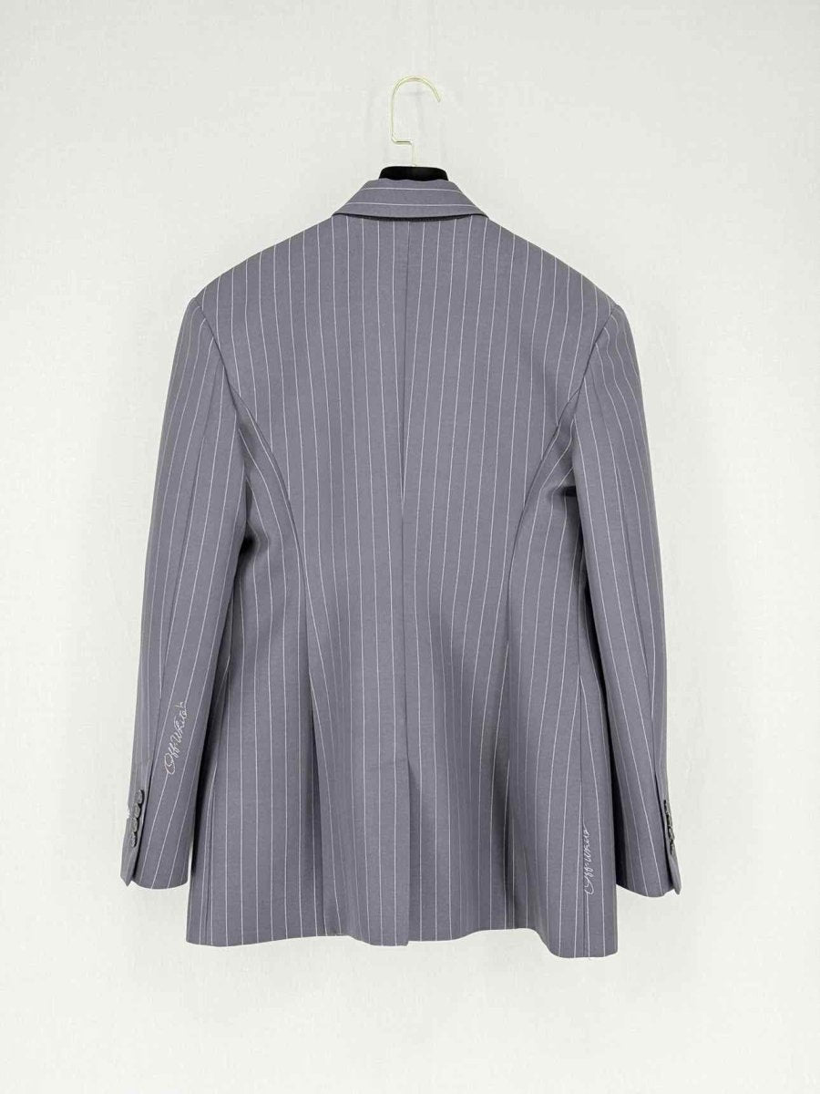 Pre - loved OFF - WHITE Grey & Purple Striped Size US 10 Jacket at Reems Closet
