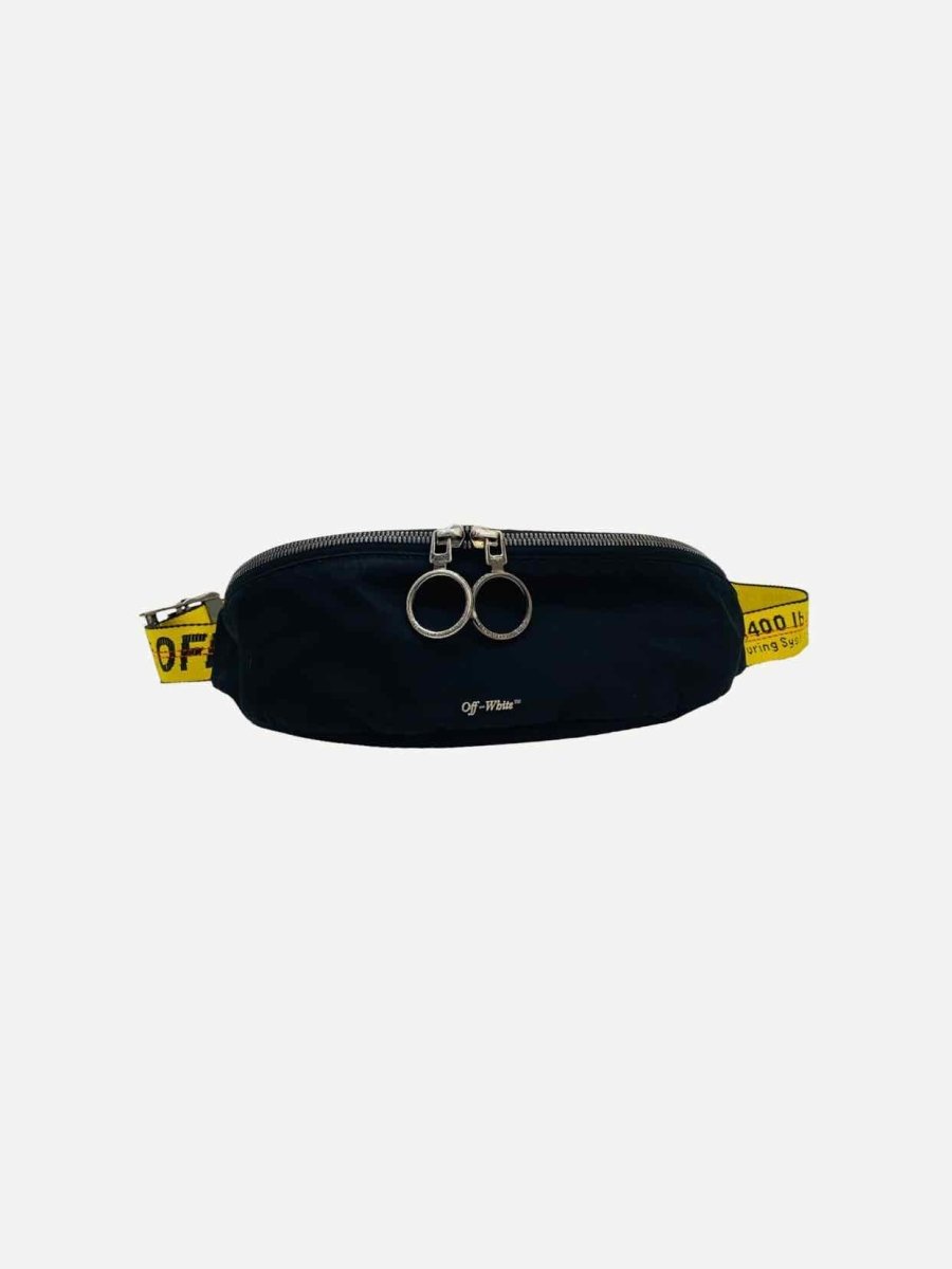 Pre - loved OFF WHITE Nylon Black & Yellow Belt Bag at Reems Closet