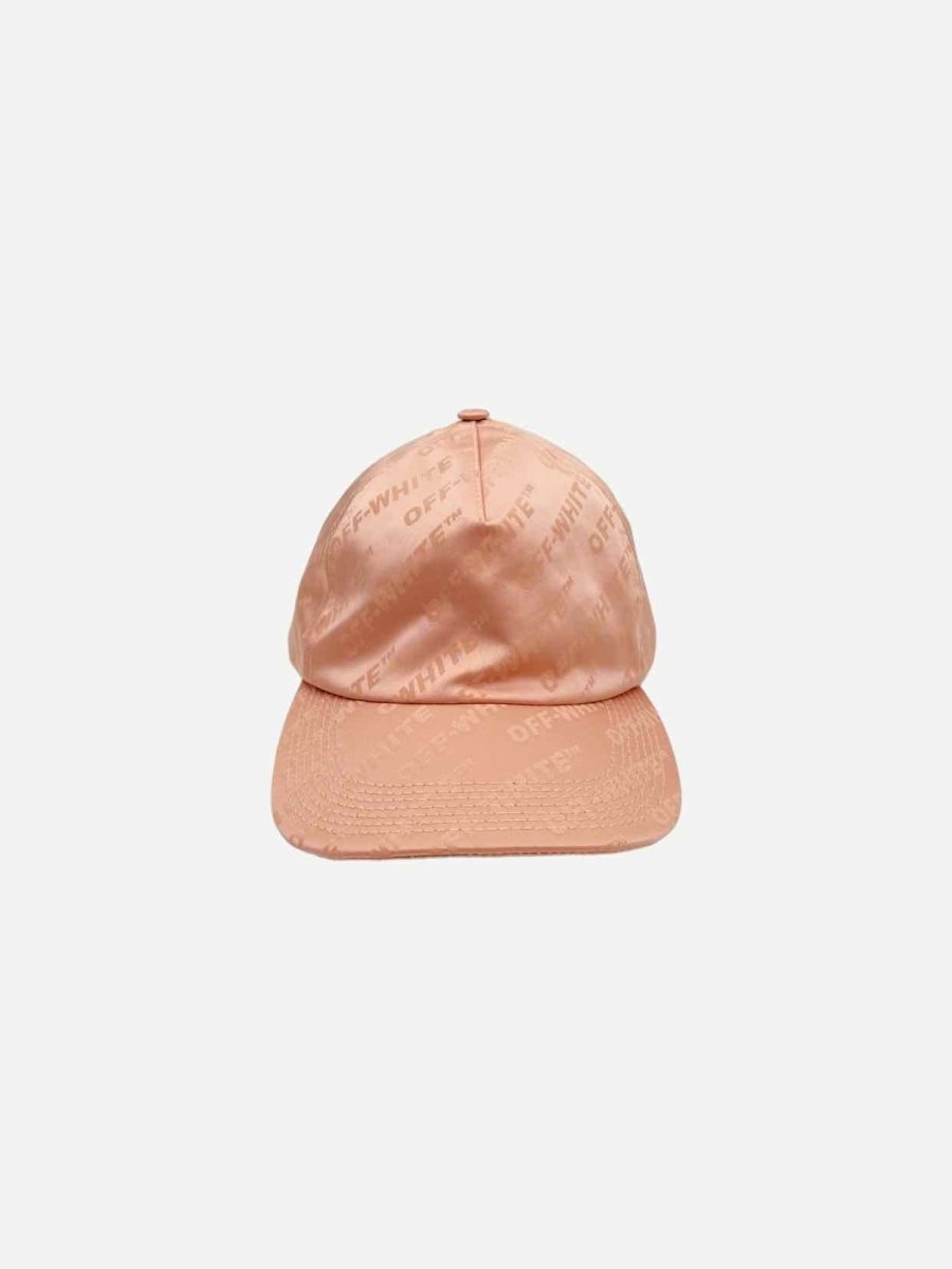 Pre - loved OFF WHITE Pink All Over Logo Cap at Reems Closet