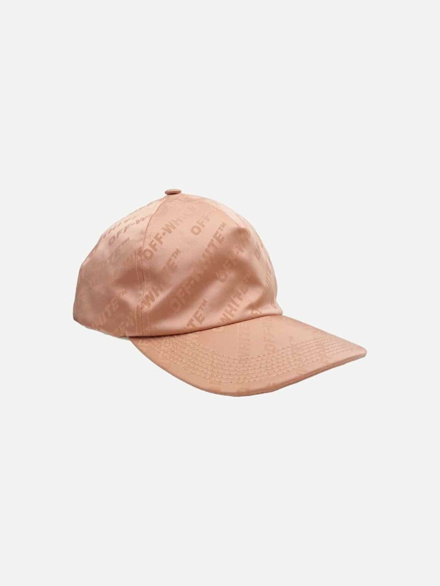 Pre - loved OFF WHITE Pink All Over Logo Cap at Reems Closet