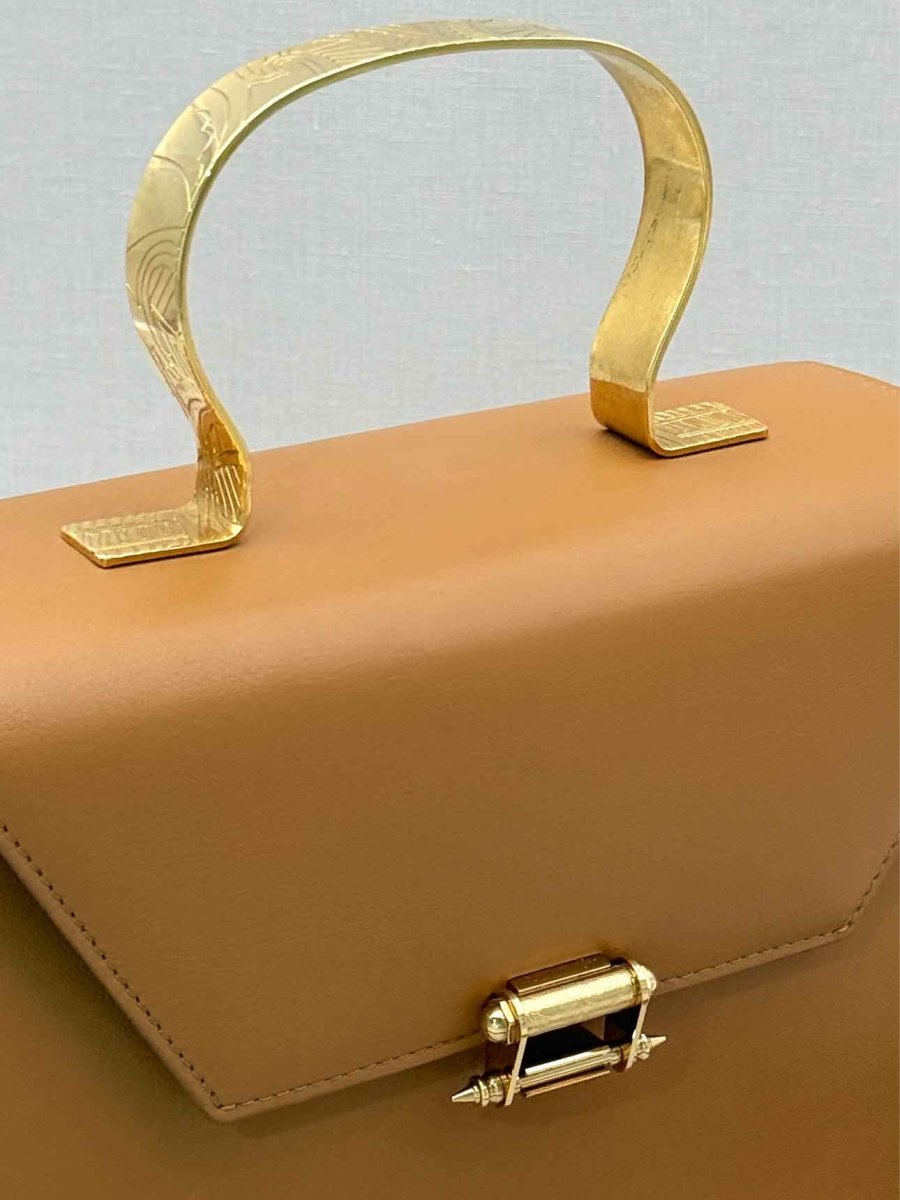 Pre - loved OKHTEIN Afaf Brown Top Handle at Reems Closet