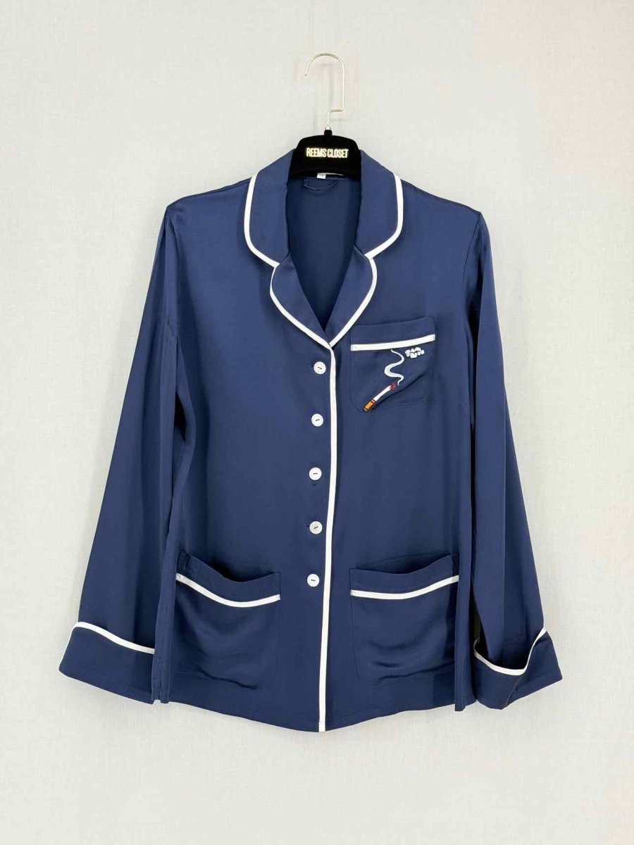Pre-loved OLIVIA VON HALLE Coco Navy Blue Size US 6 Outfit Set at Reems Closet