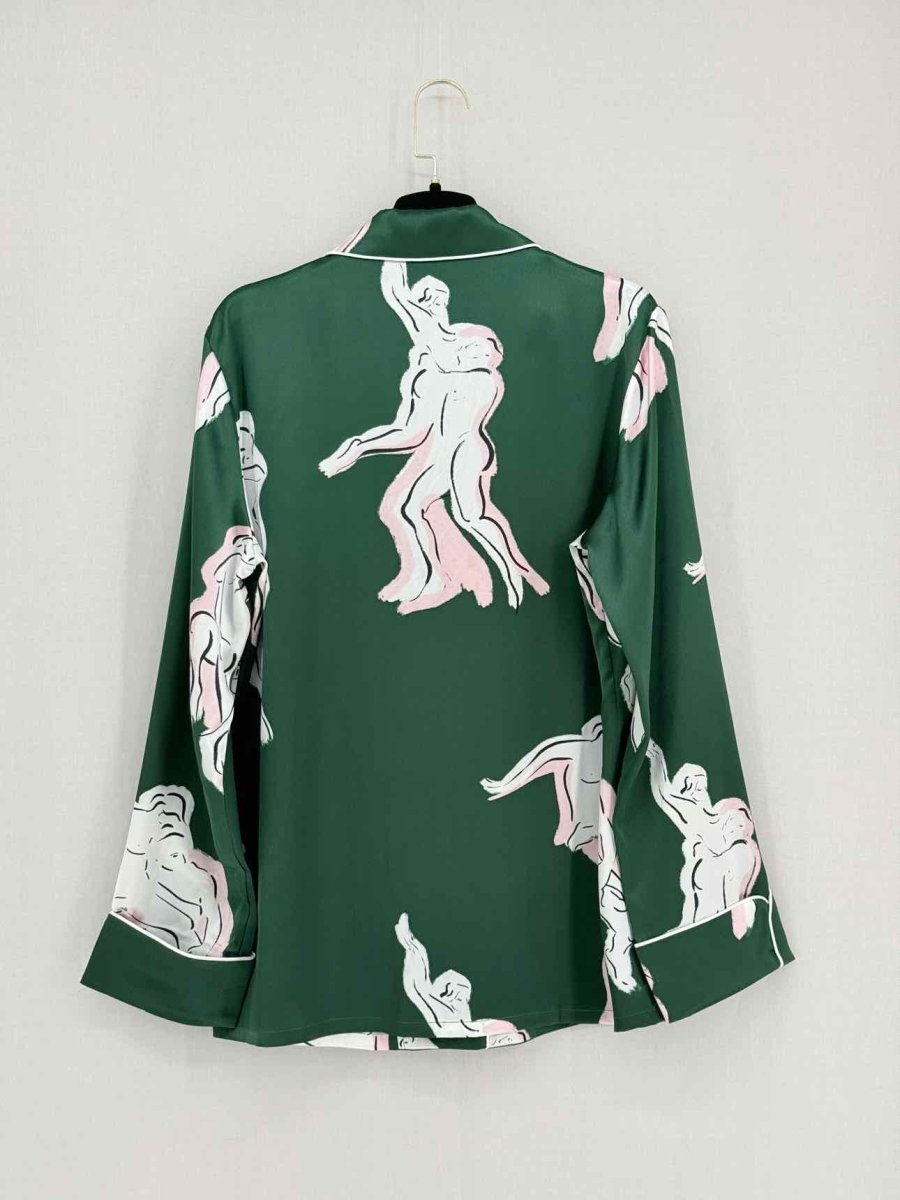 Pre - loved OLIVIA VON HALLE Lila Green Multicolor Pajama Set at Reems Closet