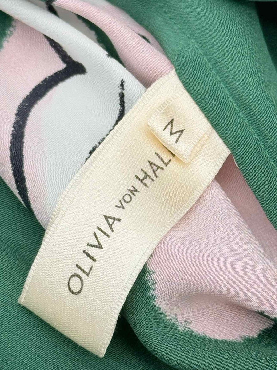 Pre - loved OLIVIA VON HALLE Lila Green Multicolor Pajama Set at Reems Closet