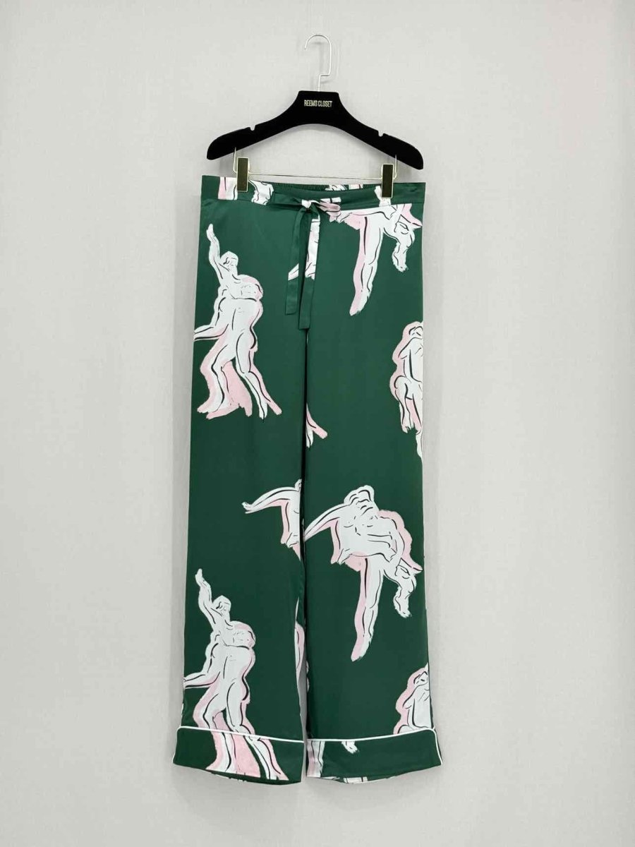 Pre - loved OLIVIA VON HALLE Lila Green Multicolor Pajama Set at Reems Closet