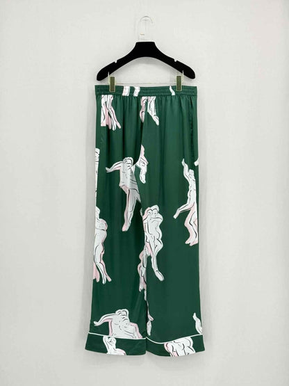 Pre - loved OLIVIA VON HALLE Lila Green Multicolor Pajama Set at Reems Closet