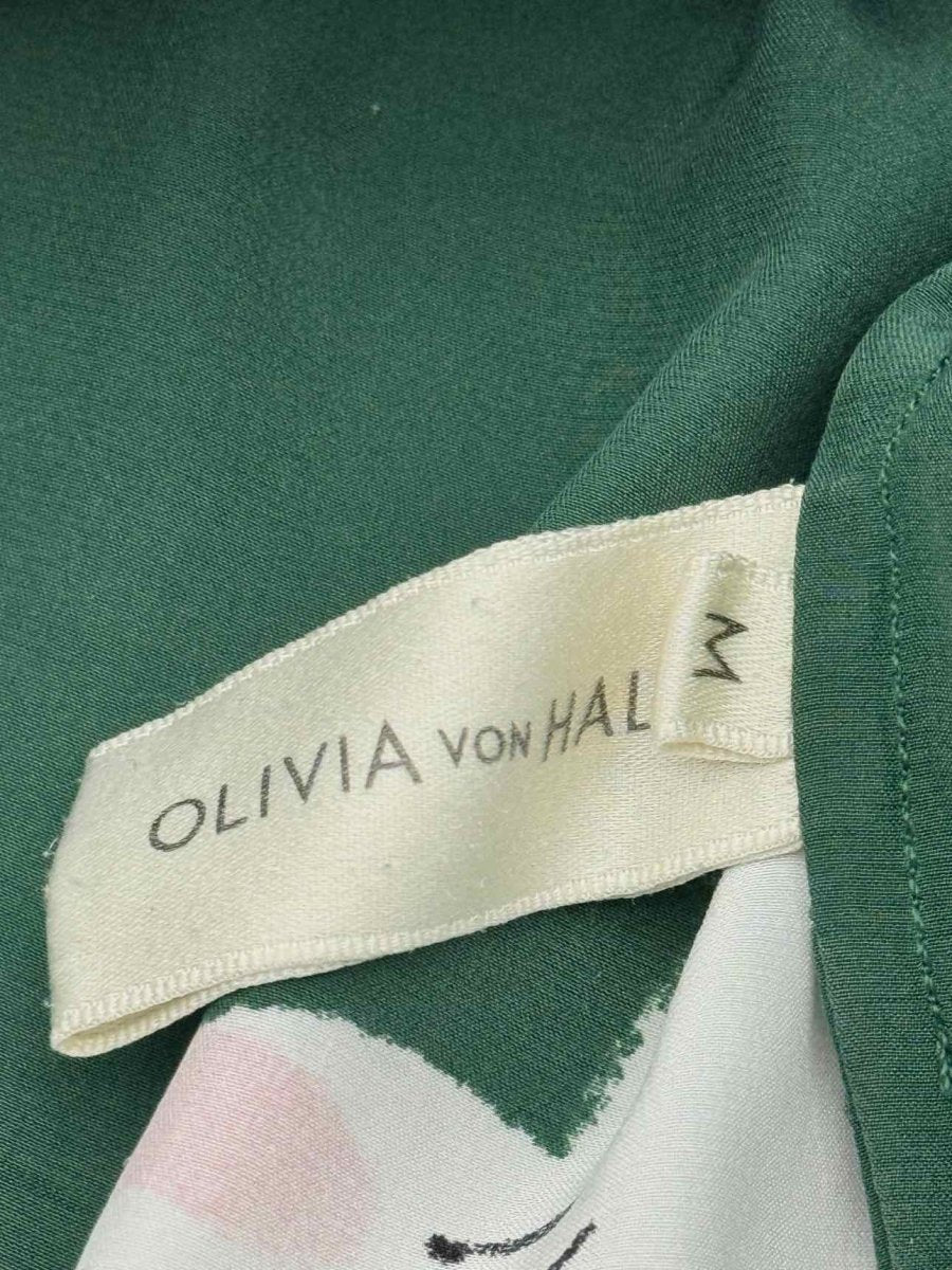 Pre - loved OLIVIA VON HALLE Lila Waltz Green Multicolor Pajama Set at Reems Closet