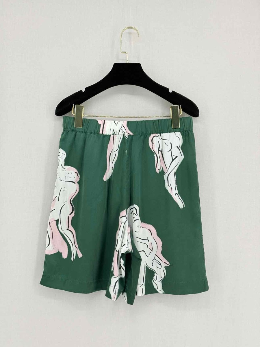 Pre - loved OLIVIA VON HALLE Lila Waltz Green Multicolor Pajama Set at Reems Closet