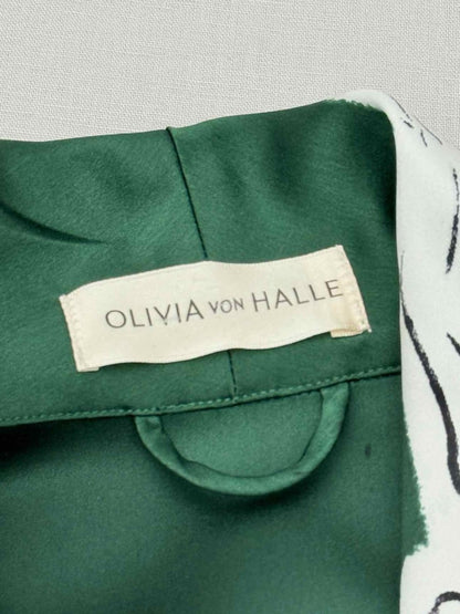 Pre - loved OLIVIA VON HALLE Lila Waltz Green Multicolor Pajama Set at Reems Closet