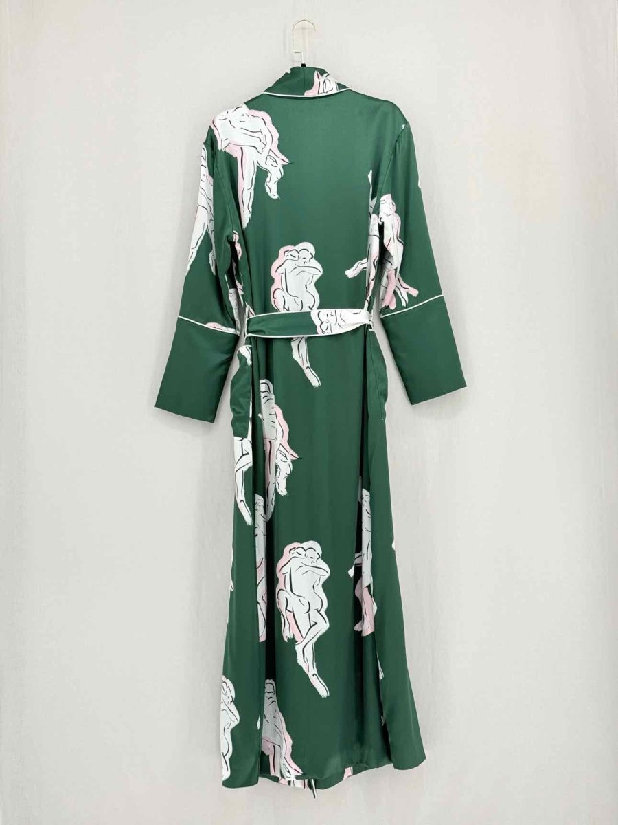 Pre - loved OLIVIA VON HALLE Lila Waltz Green Multicolor Pajama Set at Reems Closet