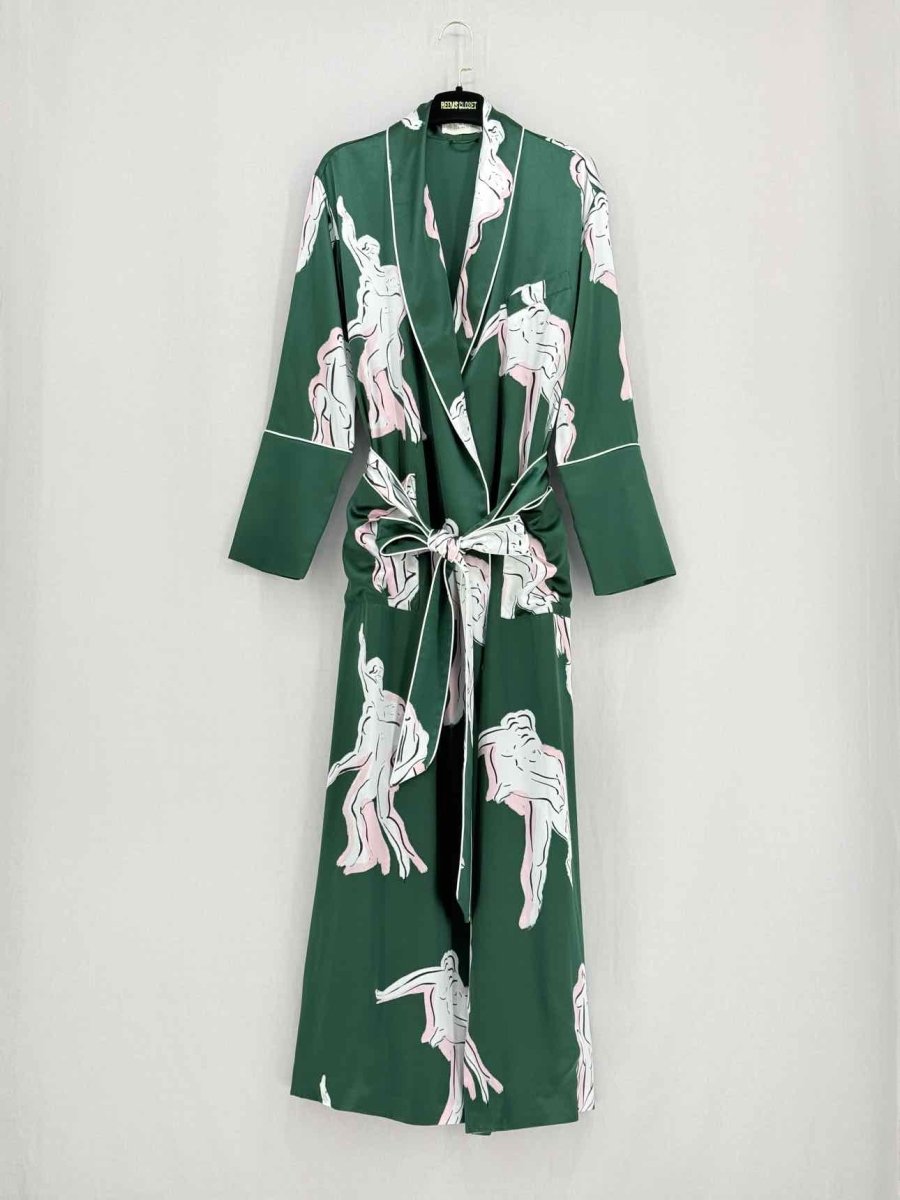 Pre - loved OLIVIA VON HALLE Lila Waltz Green Multicolor Pajama Set at Reems Closet