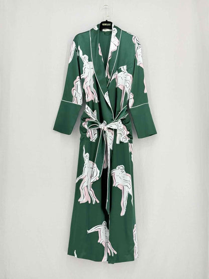 Pre - loved OLIVIA VON HALLE Lila Waltz Green Multicolor Pajama Set at Reems Closet