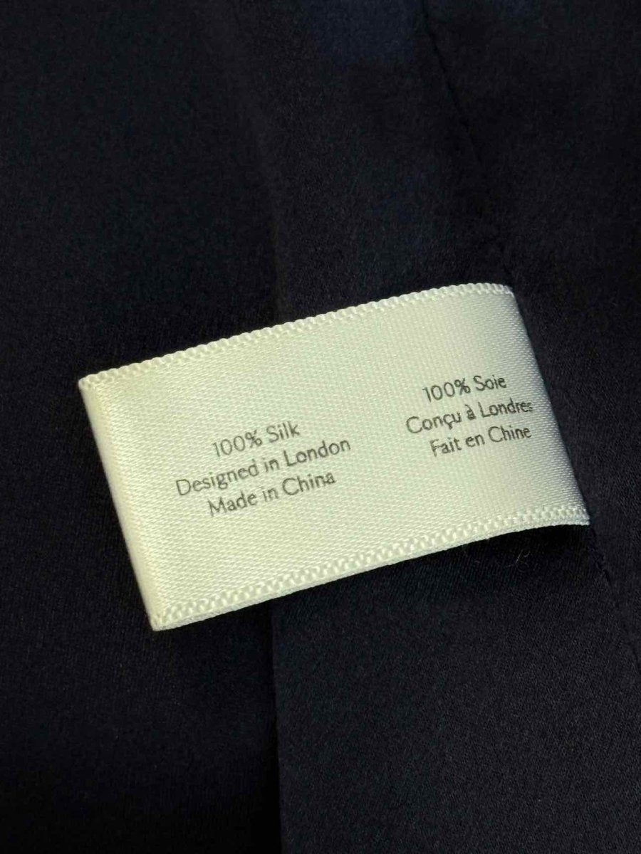 Pre - loved OLIVIA VON HALLE Navy Blue & Beige Size Small Robe at Reems Closet