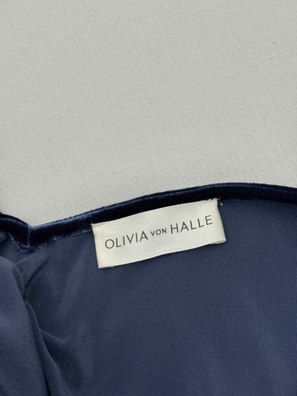 Pre-loved OLIVIA VON HALLE Navy Blue Size Medium Midi Dress at Reems Closet