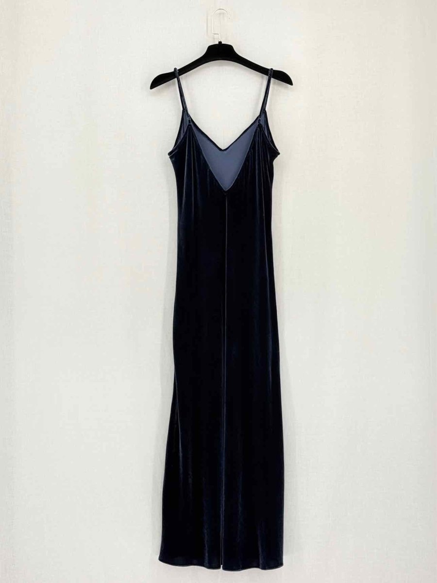 Pre-loved OLIVIA VON HALLE Navy Blue Size Medium Midi Dress at Reems Closet