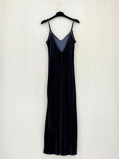 Pre-loved OLIVIA VON HALLE Navy Blue Size Medium Midi Dress at Reems Closet