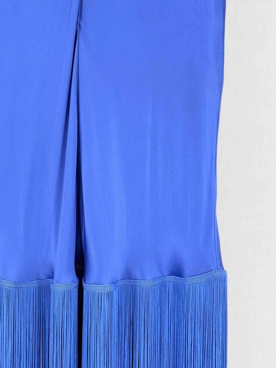 Pre - loved OLIVIA VON HALLE Purple Fringed Size Medium Midi Dress at Reems Closet