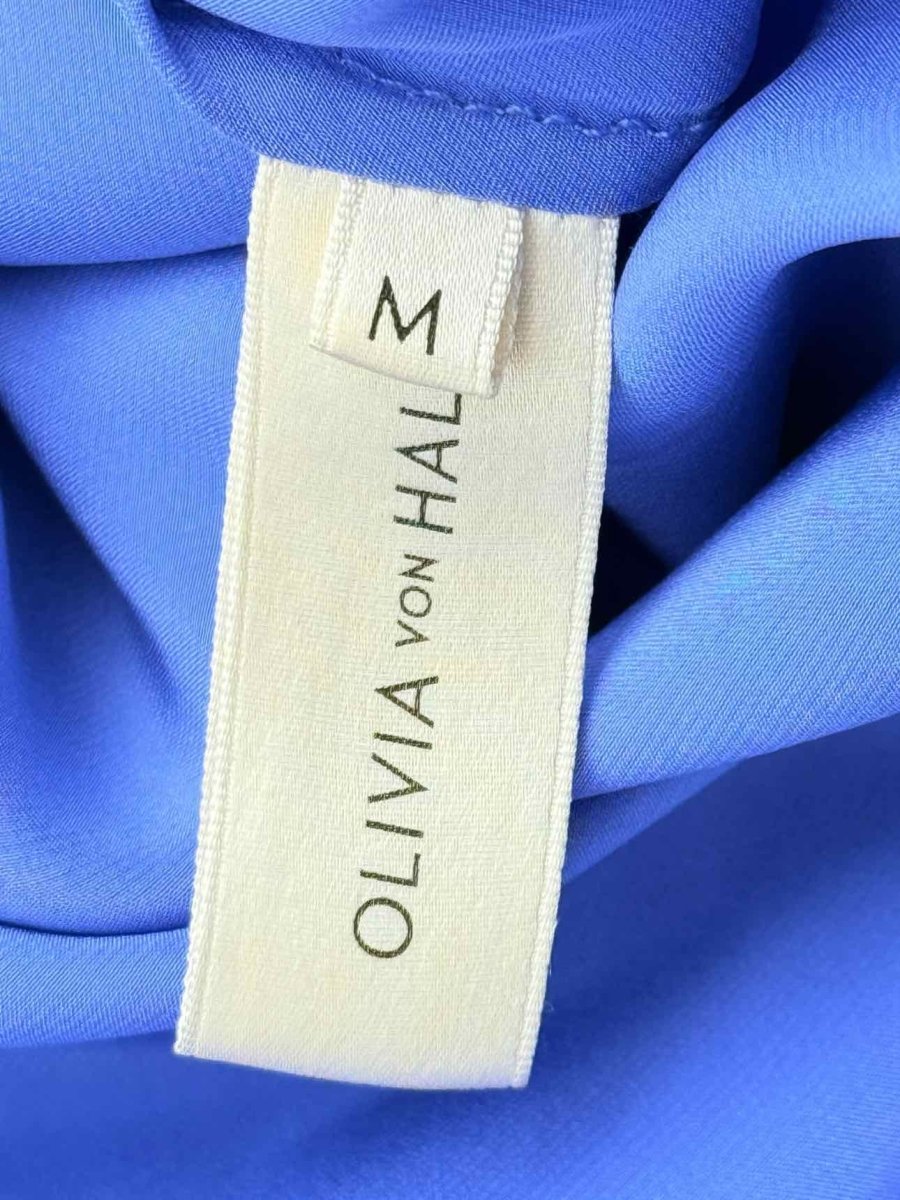 Pre - loved OLIVIA VON HALLE Purple Fringed Size Medium Midi Dress at Reems Closet