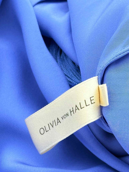 Pre - loved OLIVIA VON HALLE Purple Fringed Size Medium Midi Dress at Reems Closet