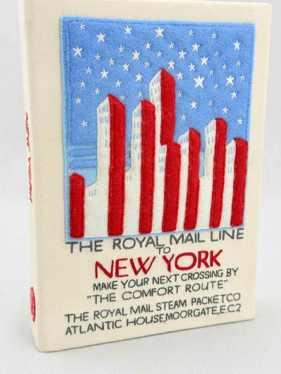 Pre - loved OLYMPIA LE - TAN New York Voyages Beige Multicolor Clutch at Reems Closet