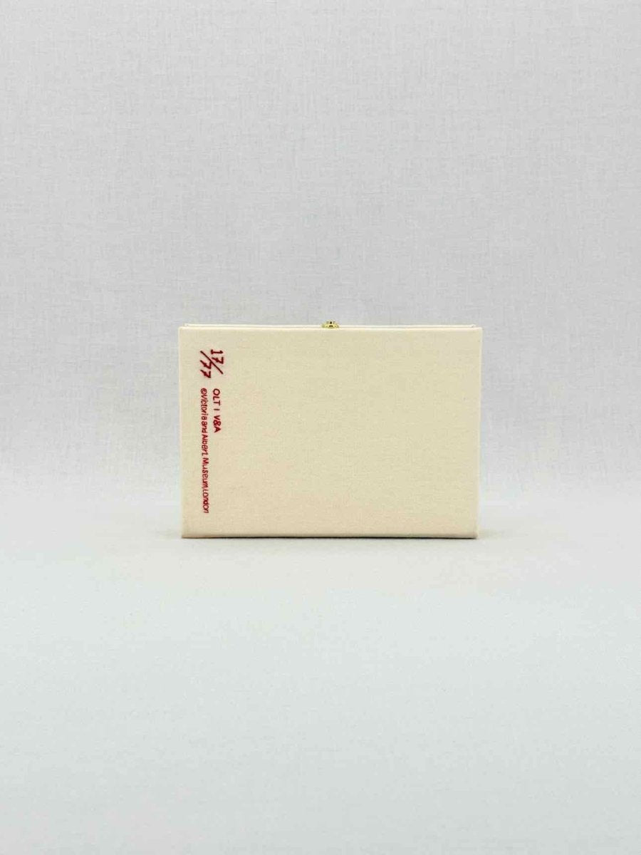 Pre - loved OLYMPIA LE - TAN New York Voyages Beige Multicolor Clutch at Reems Closet