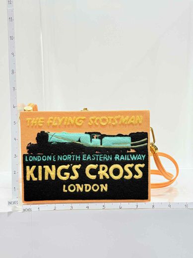 Pre - loved OLYMPIA LE - TAN Orange Multicolor Embroidered Clutch at Reems Closet