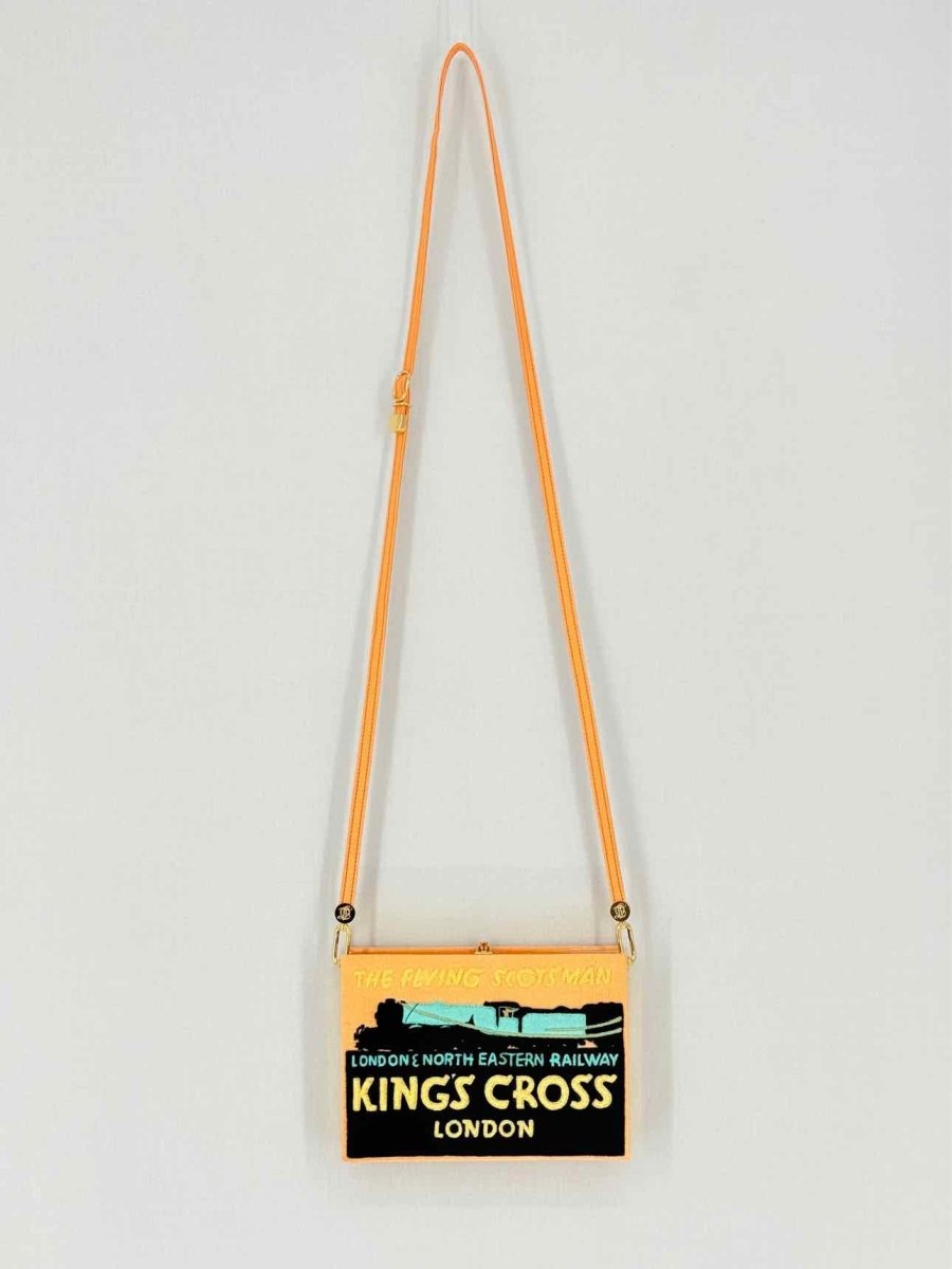 Pre - loved OLYMPIA LE - TAN Orange Multicolor Embroidered Clutch at Reems Closet