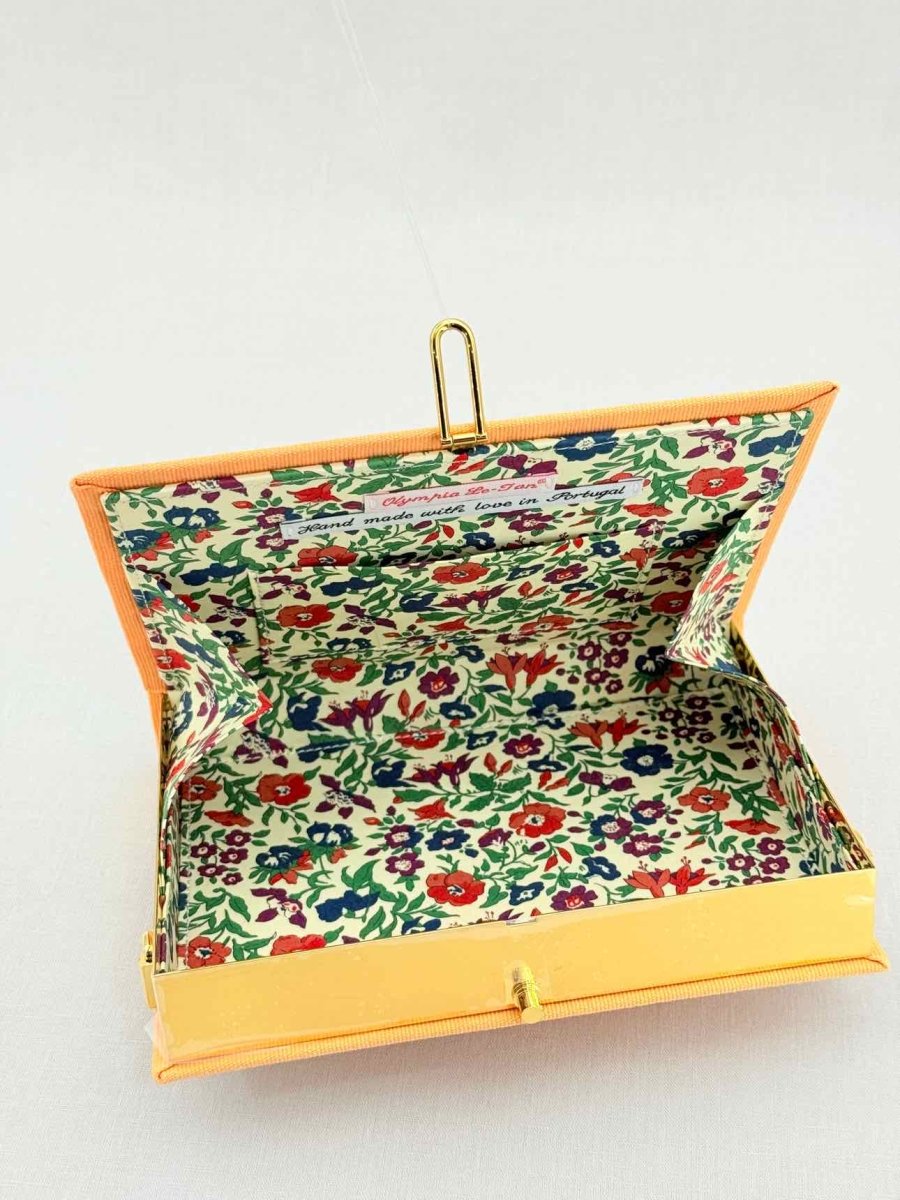 Pre - loved OLYMPIA LE - TAN Orange Multicolor Embroidered Clutch at Reems Closet