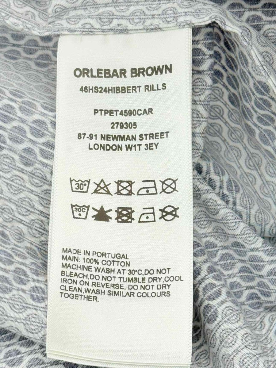 Pre - loved ORLEBAR BROWN Bowling Navy Blue/White Size Large Shirt at Reems Closet