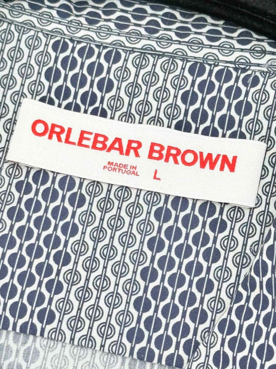 Pre-loved ORLEBAR BROWN Bowling Navy Blue/White Size Large Shirt at Reems Closet