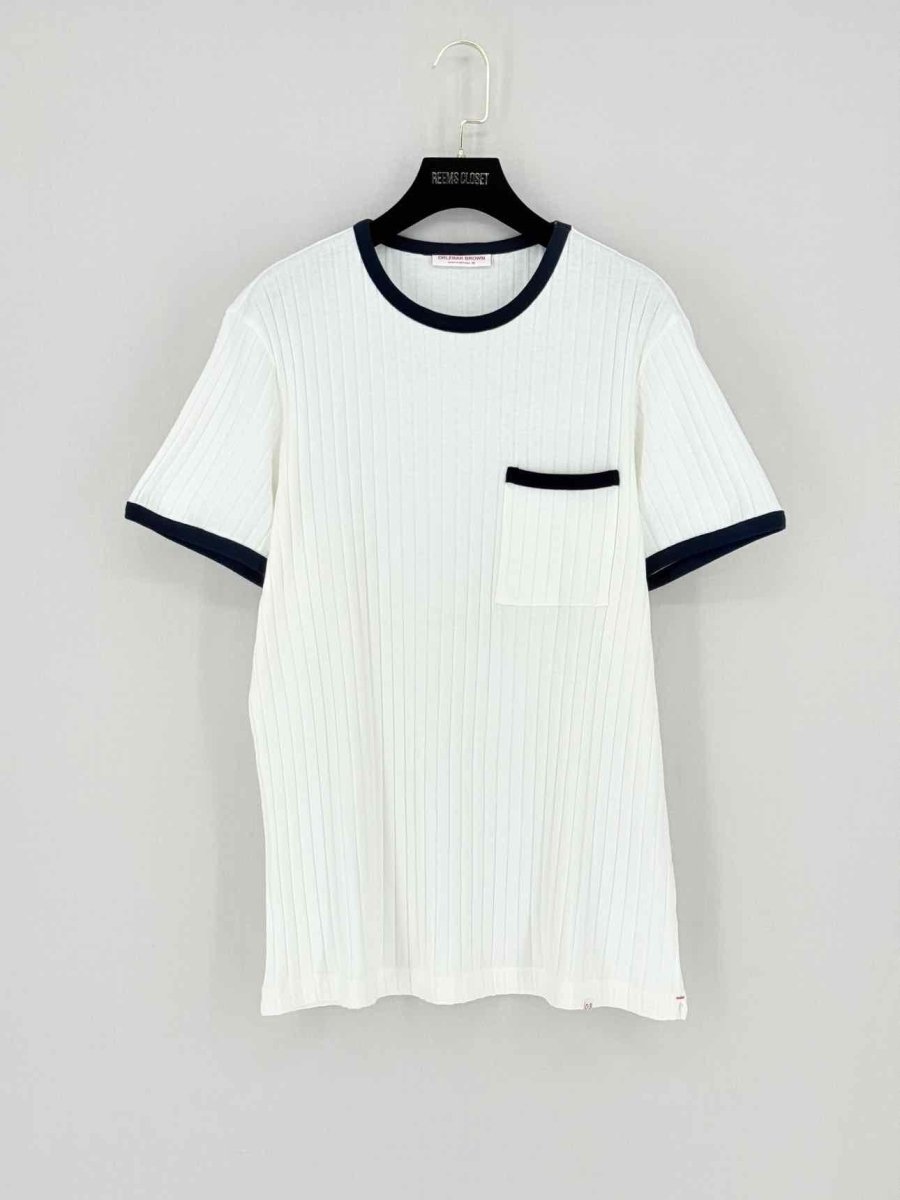 Pre - loved ORLEBAR BROWN Ribbed White Size Medium T-shirt at Reems Closet