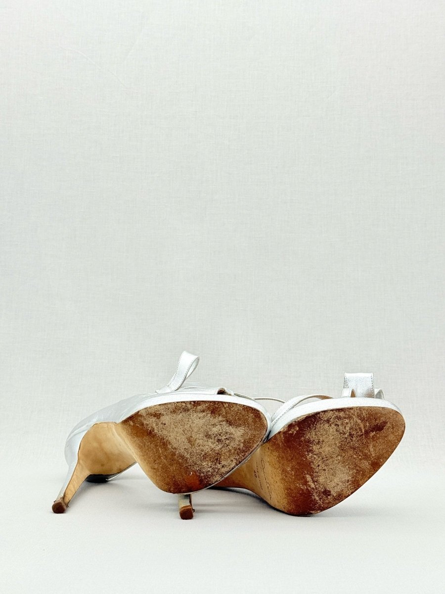 Pre - loved OSCAR DE LA RENTA Silver Size EU 40 Heeled Sandals at Reems Closet