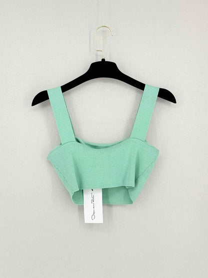 Pre-loved OSCAR DE LA RENTA Spring 2022 Green Size Medium Top at Reems Closet