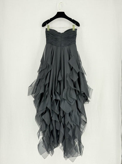 Pre - loved OSCAR DE LA RENTA Vintage Black Size US 6 Midi Dress at Reems Closet