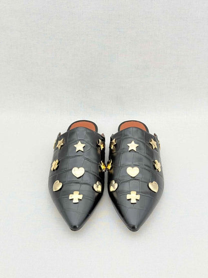 Pre - loved OSMAN Black Crocodile Effect Size EU 39 Mules at Reems Closet