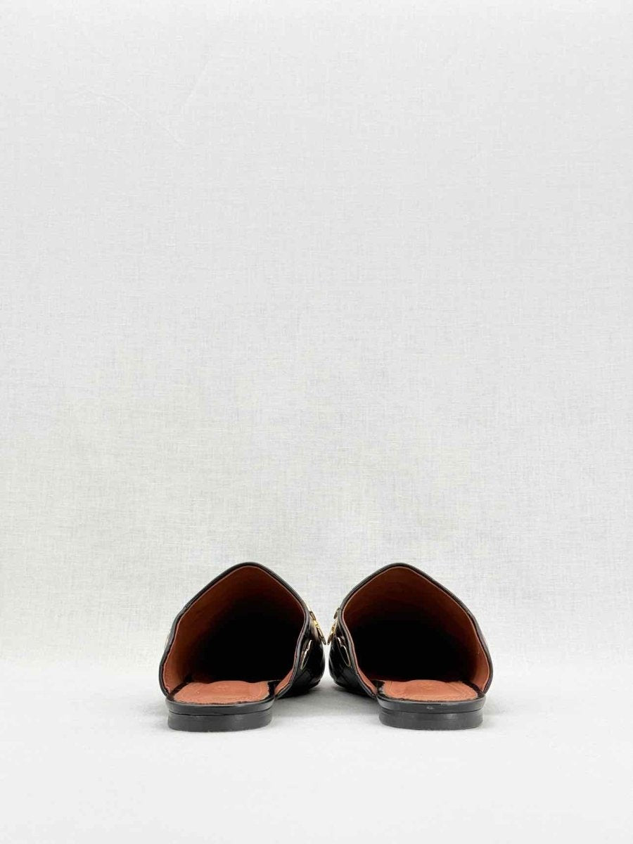 Pre - loved OSMAN Black Crocodile Effect Size EU 39 Mules at Reems Closet