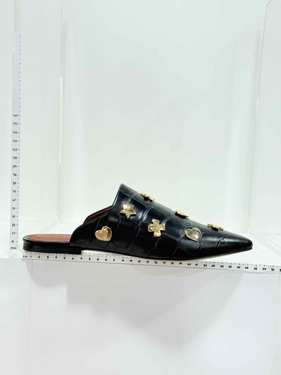 Pre - loved OSMAN Black Crocodile Effect Size EU 39 Mules at Reems Closet