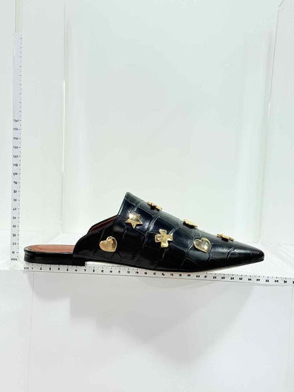 Pre - loved OSMAN Black Crocodile Effect Size EU 39 Mules at Reems Closet