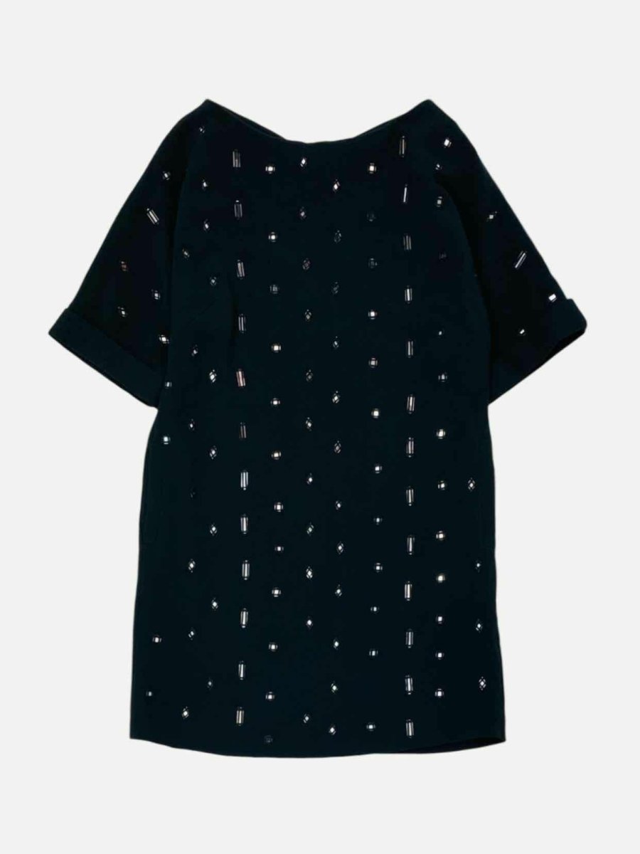 Pre - loved OSMAN Black Size US 6 Knee Length Dress at Reems Closet