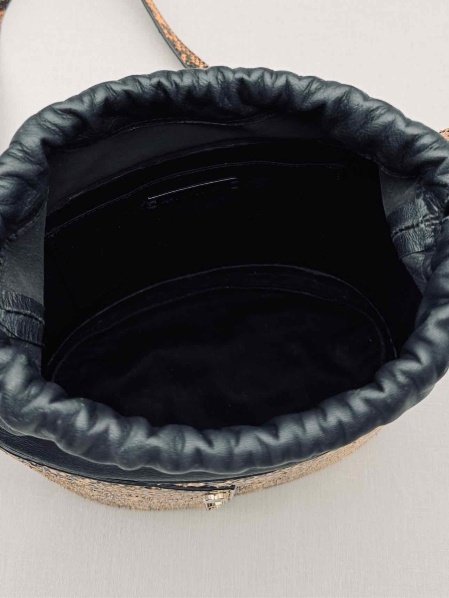 Pre - loved & OTHER STORIES Beige & Black Bucket Bag at Reems Closet