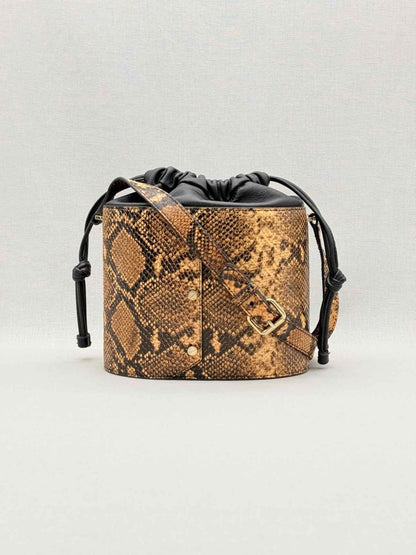 Pre - loved & OTHER STORIES Beige & Black Bucket Bag at Reems Closet