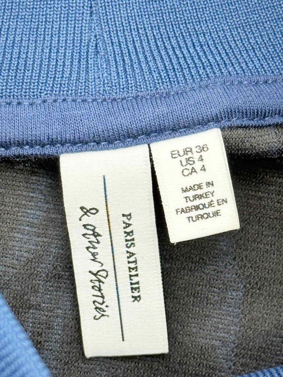Pre - loved & OTHER STORIES Navy Blue Jacquard Size US 4 Sweater at Reems Closet