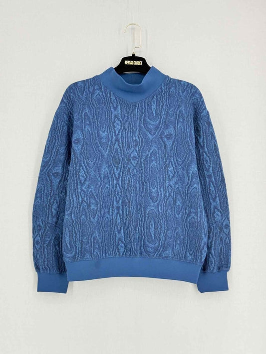 Pre - loved & OTHER STORIES Navy Blue Jacquard Size US 4 Sweater at Reems Closet