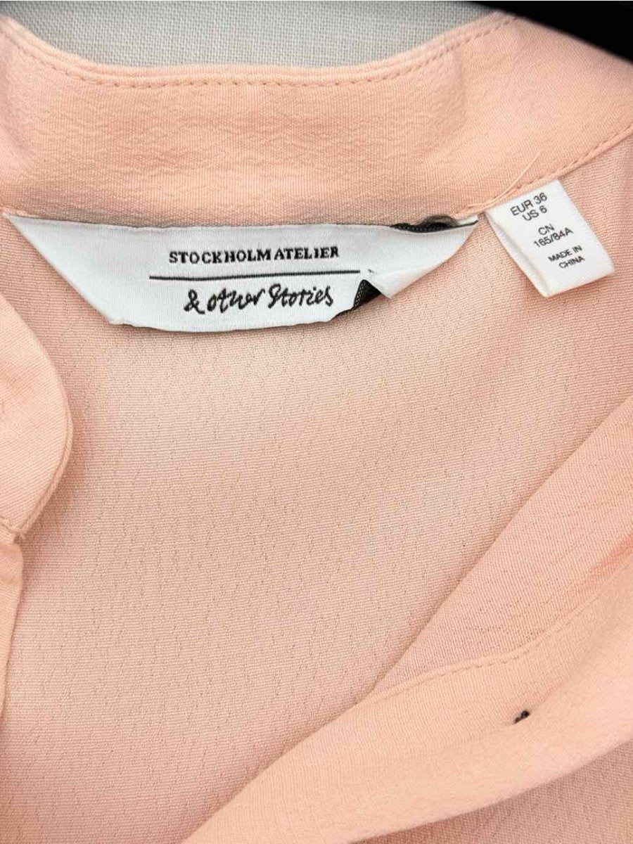 Pre - loved & OTHER STORIES Peach Size US 6 Midi Dress at Reems Closet