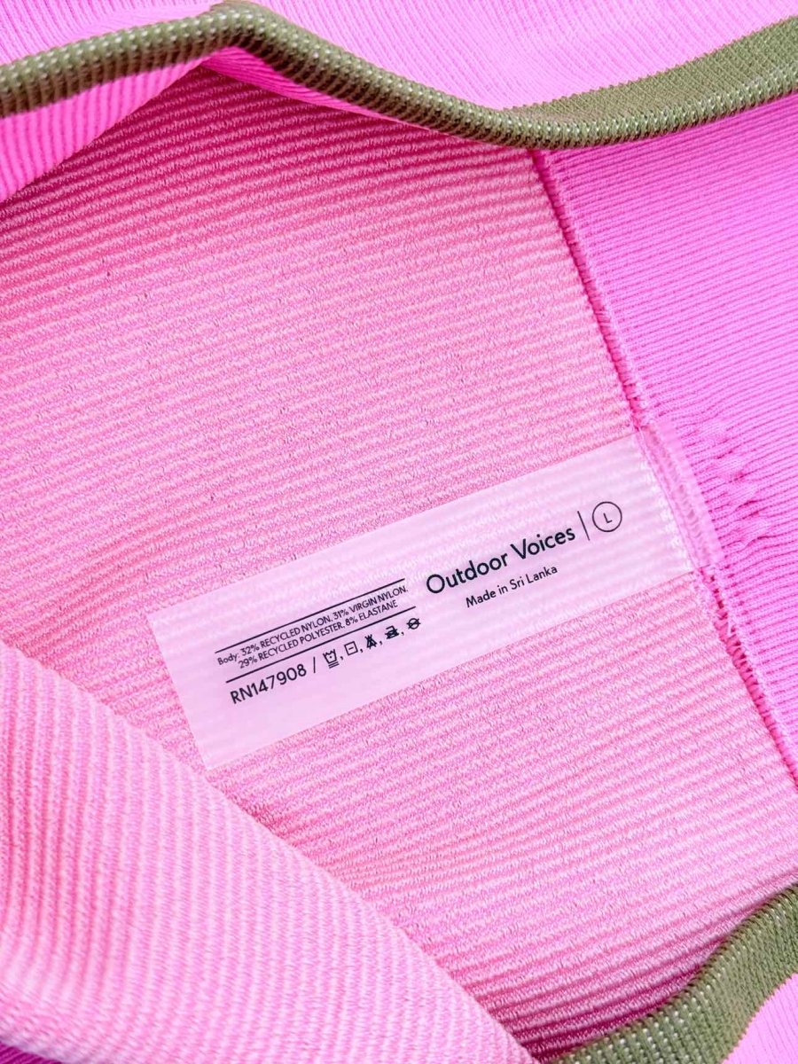 Pre - loved OUTDOOR VOICES Elastic Waist Pink Size Large Leggings at Reems Closet