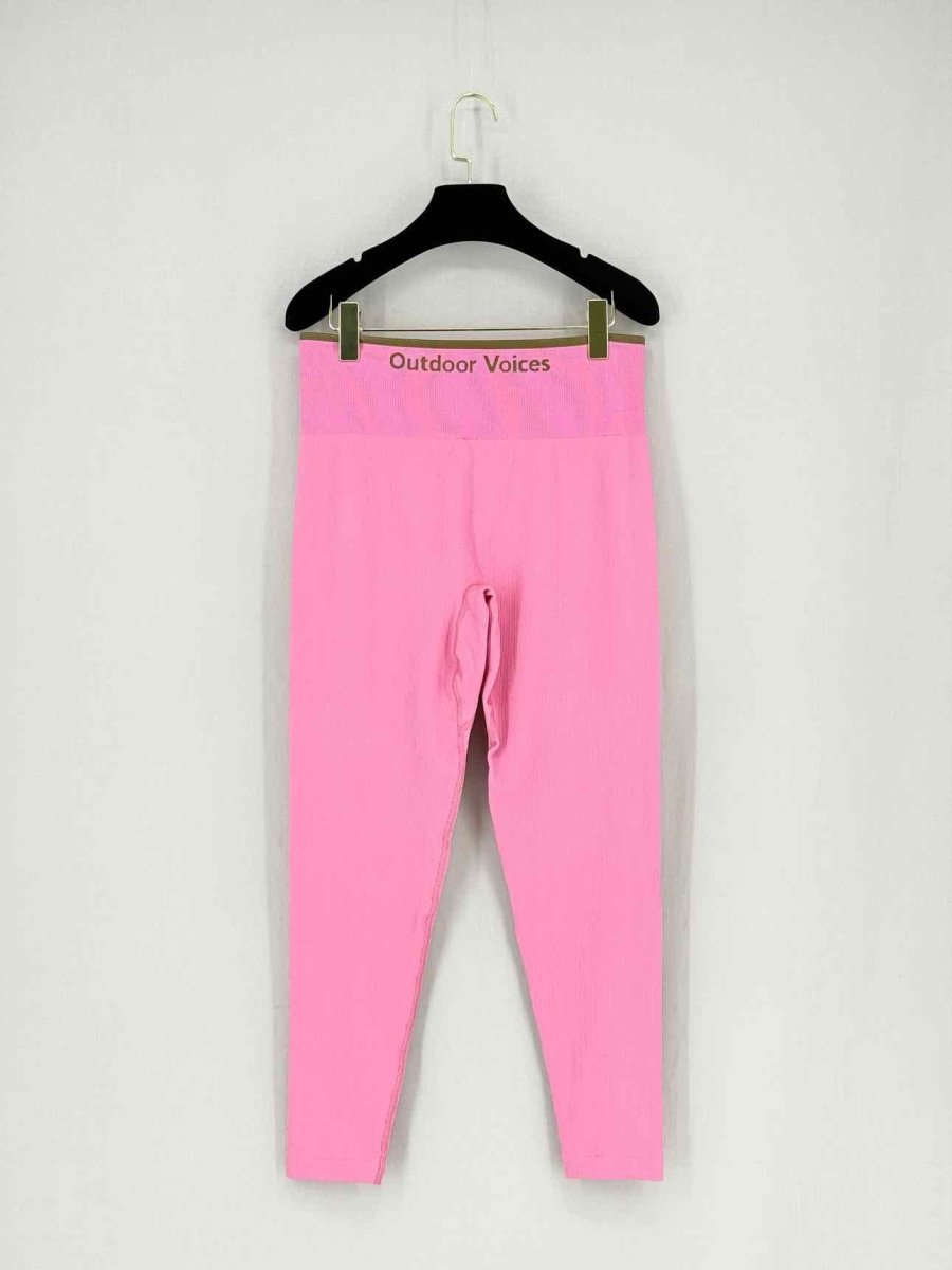 Pre - loved OUTDOOR VOICES Elastic Waist Pink Size Large Leggings at Reems Closet