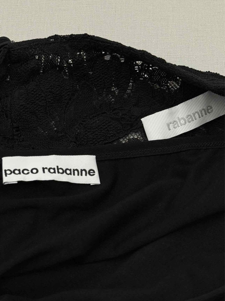 Pre - loved PACO RABANNE Black Lace Size US 2 Midi Skirt at Reems Closet