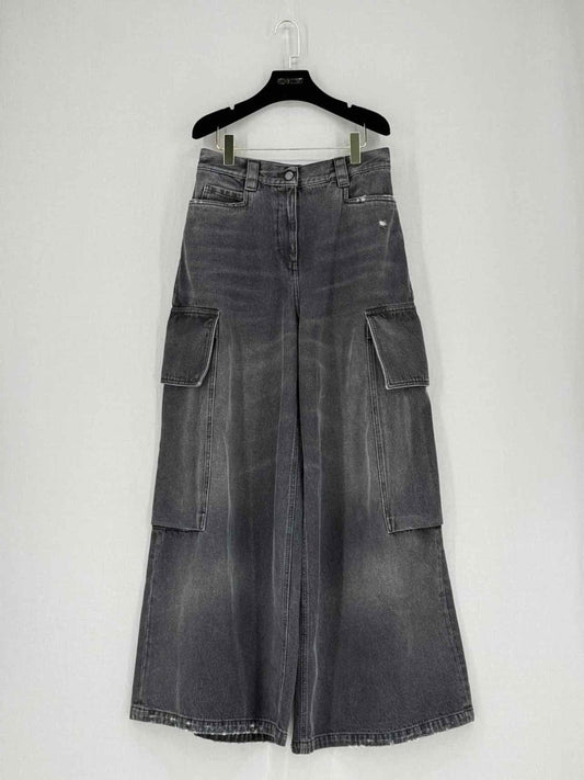 Pre - loved PALM ANGEL Wide Leg Black Pocket Size 26 Jeans at Reems Closet