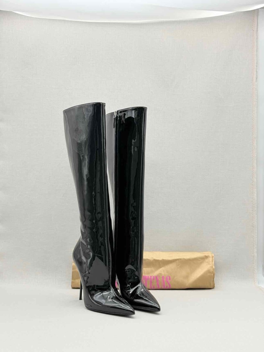Pre - loved PARIS TEXAS Lidia Black Size EU 37 Knee High Boots at Reems Closet
