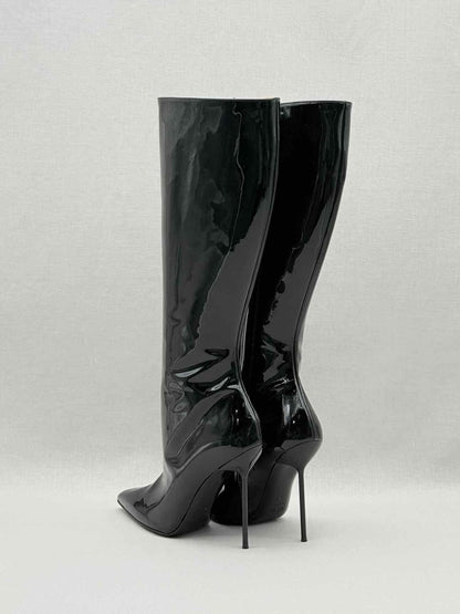 Pre - loved PARIS TEXAS Lidia Black Size EU 37 Knee High Boots at Reems Closet